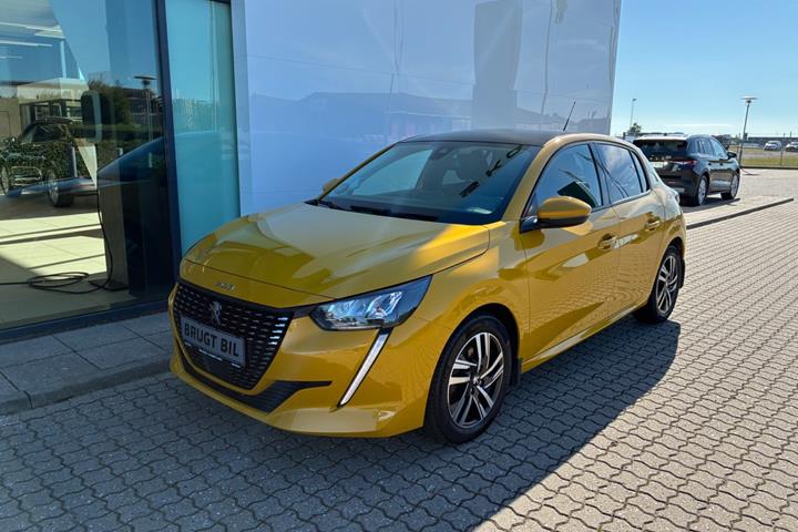 Gul Peugeot 208 fra 2020