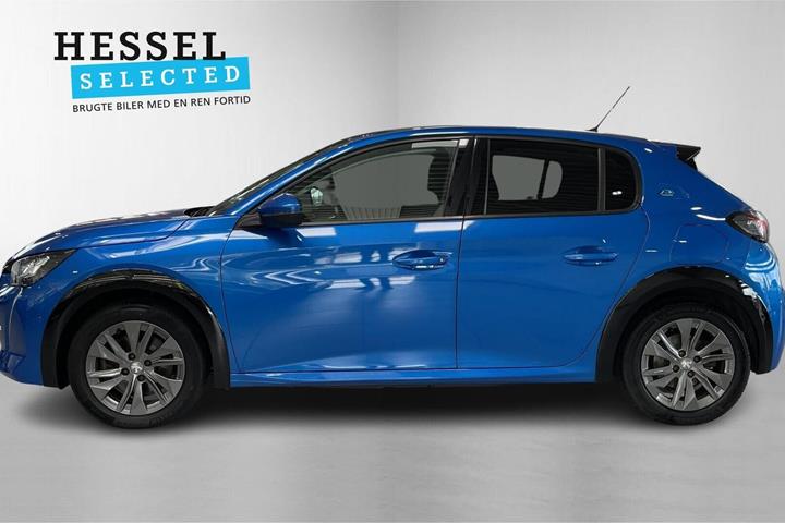 Blå Peugeot e-208 fra 2021