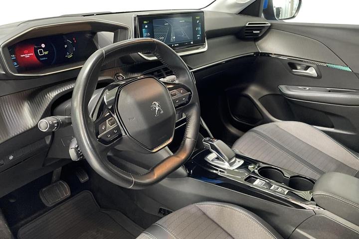 Blå Peugeot e-208 fra 2021