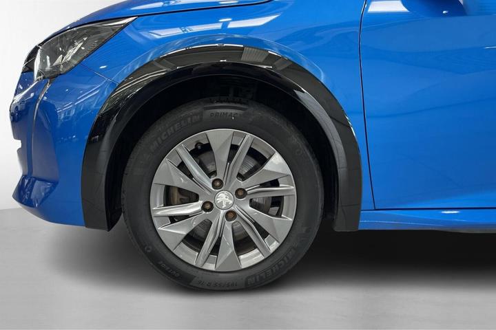 Blå Peugeot e-208 fra 2021