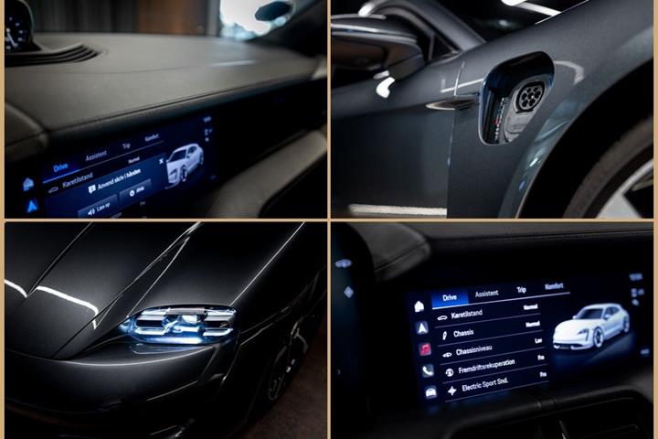 Grå Porsche Taycan 4S fra 2022