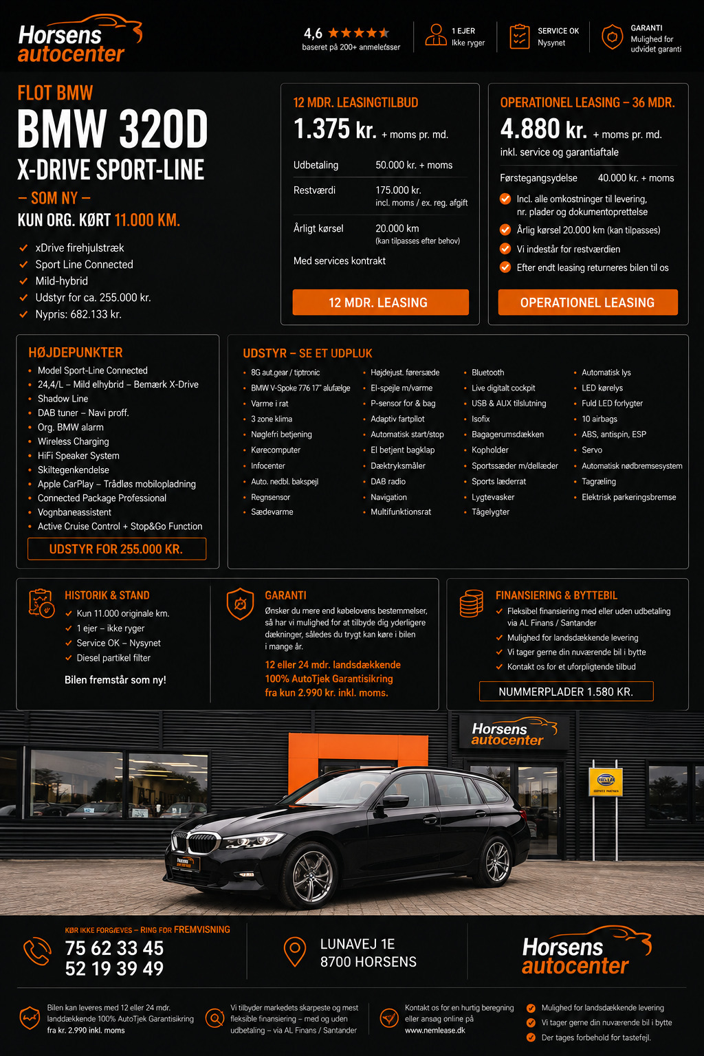 Sort BMW 320d fra 2021