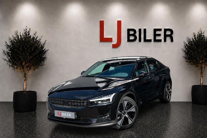 Sort Polestar 2 fra 2023 set udefra