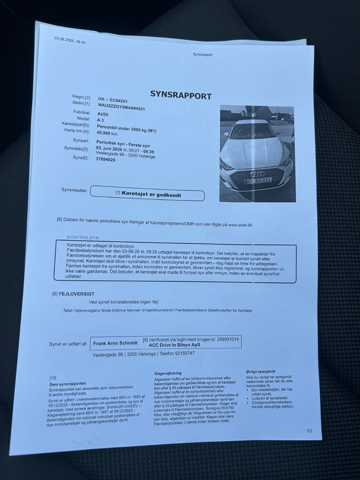 Hvid Audi A3 fra 2021