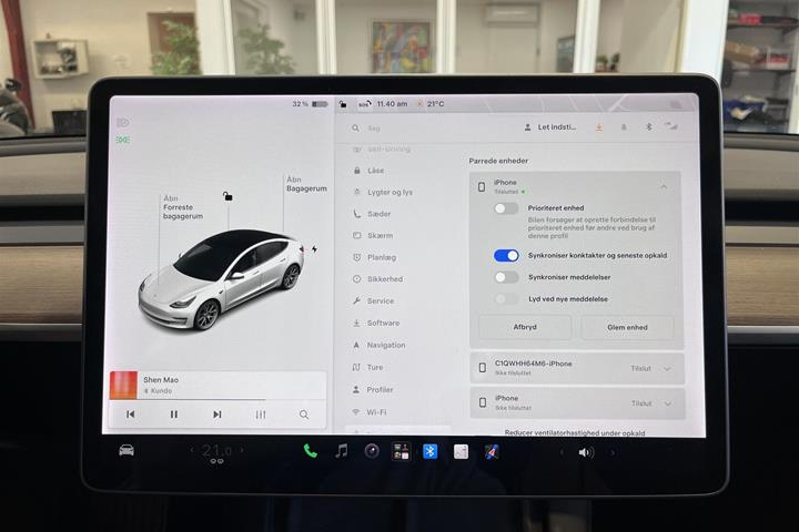 Hvid Tesla Model 3 fra 2021