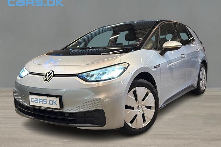 Sølv VW ID.3 fra 2021 set udefra