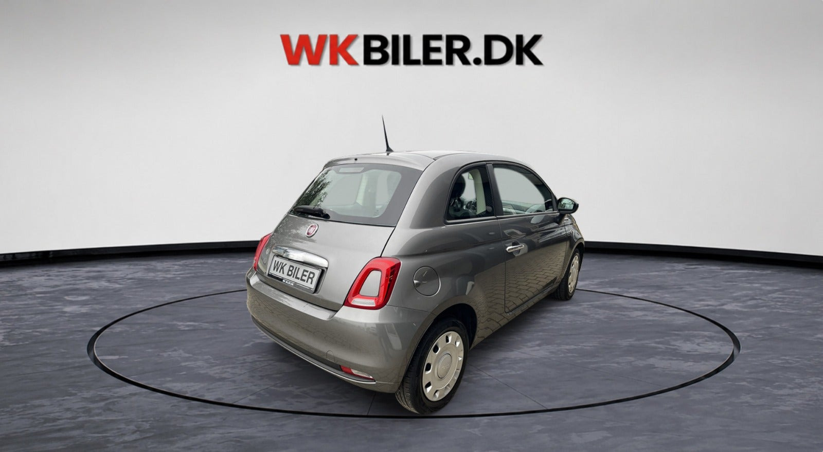 Grå Fiat 500C fra 2017