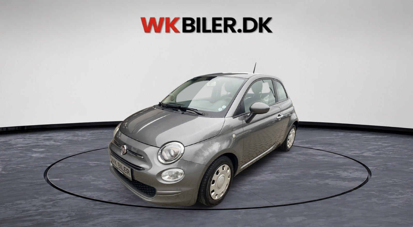 Grå Fiat 500C fra 2017