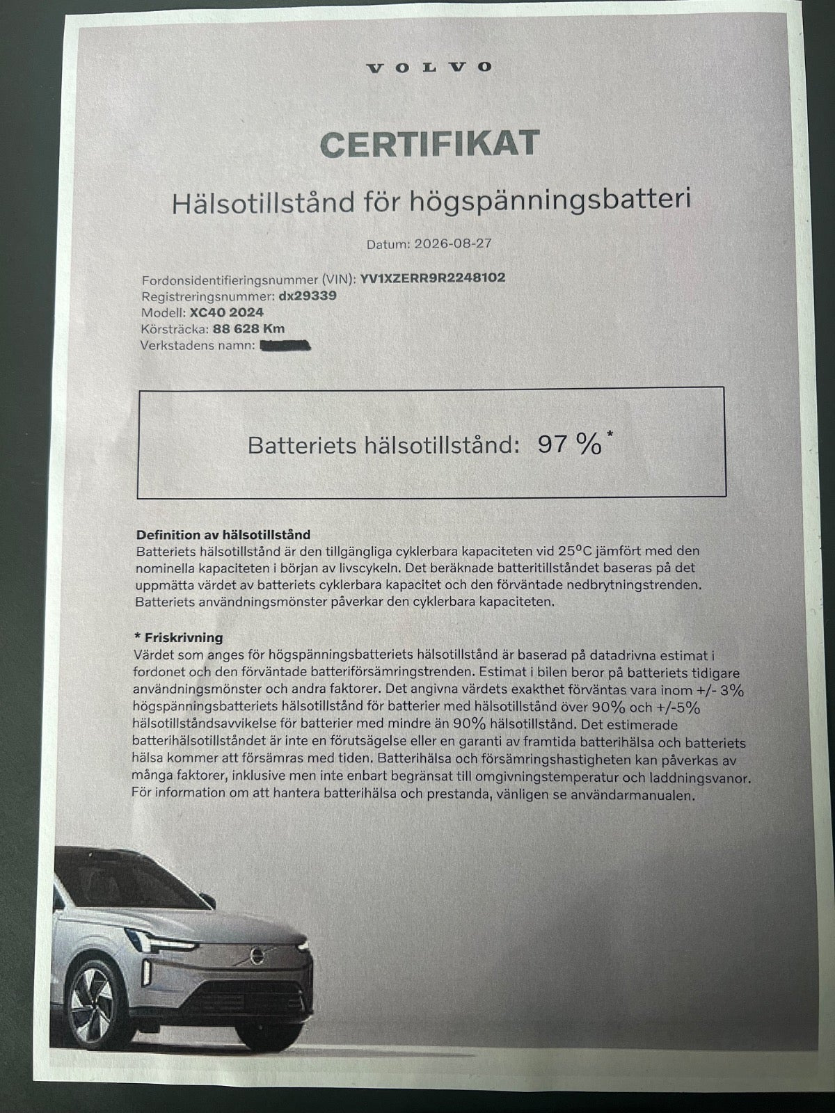 Blå Volvo XC40 fra 2024