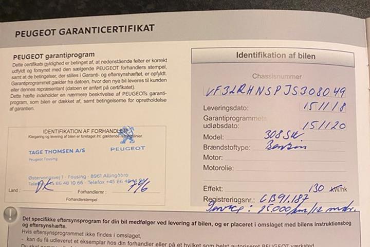 undefined Peugeot 308 fra 2018