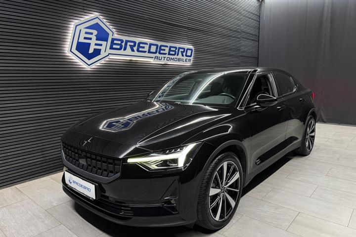 Sort Polestar 2 fra 2021 set udefra