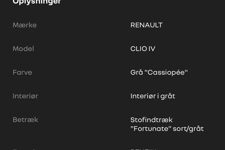Grå Renault Clio IV fra 2013