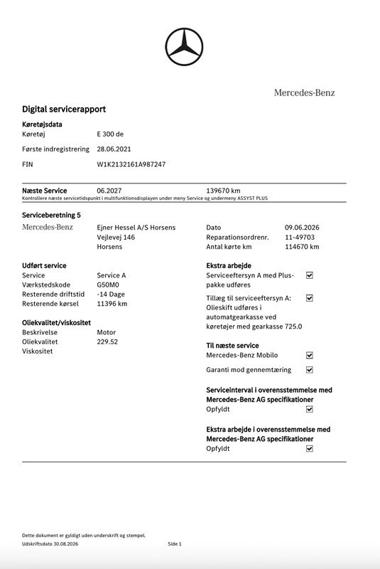 undefined Mercedes E300 de fra 2021