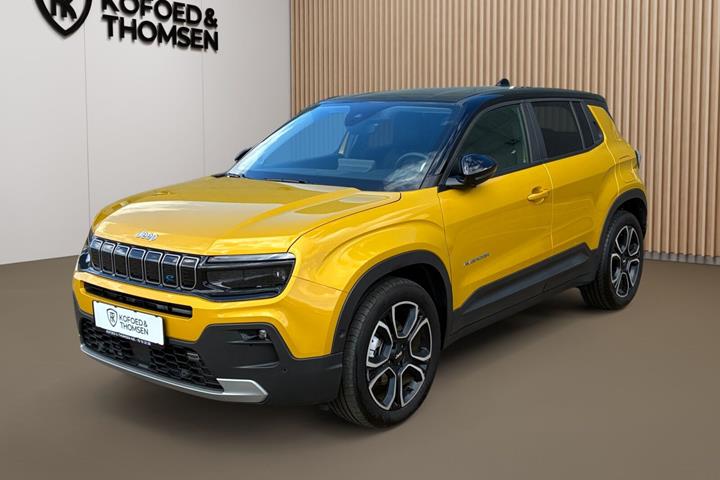 Gul Jeep Avenger fra 2025 set udefra