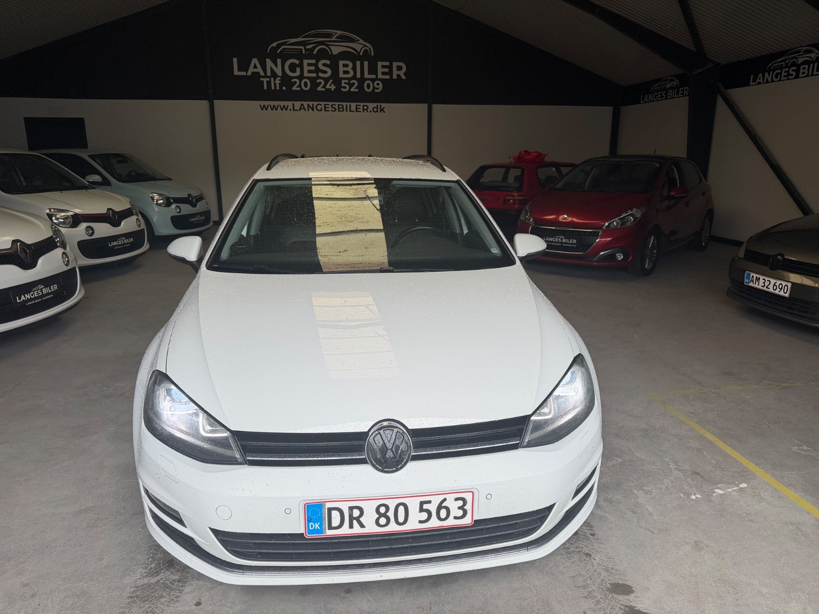 Hvid VW Golf VII fra 2015