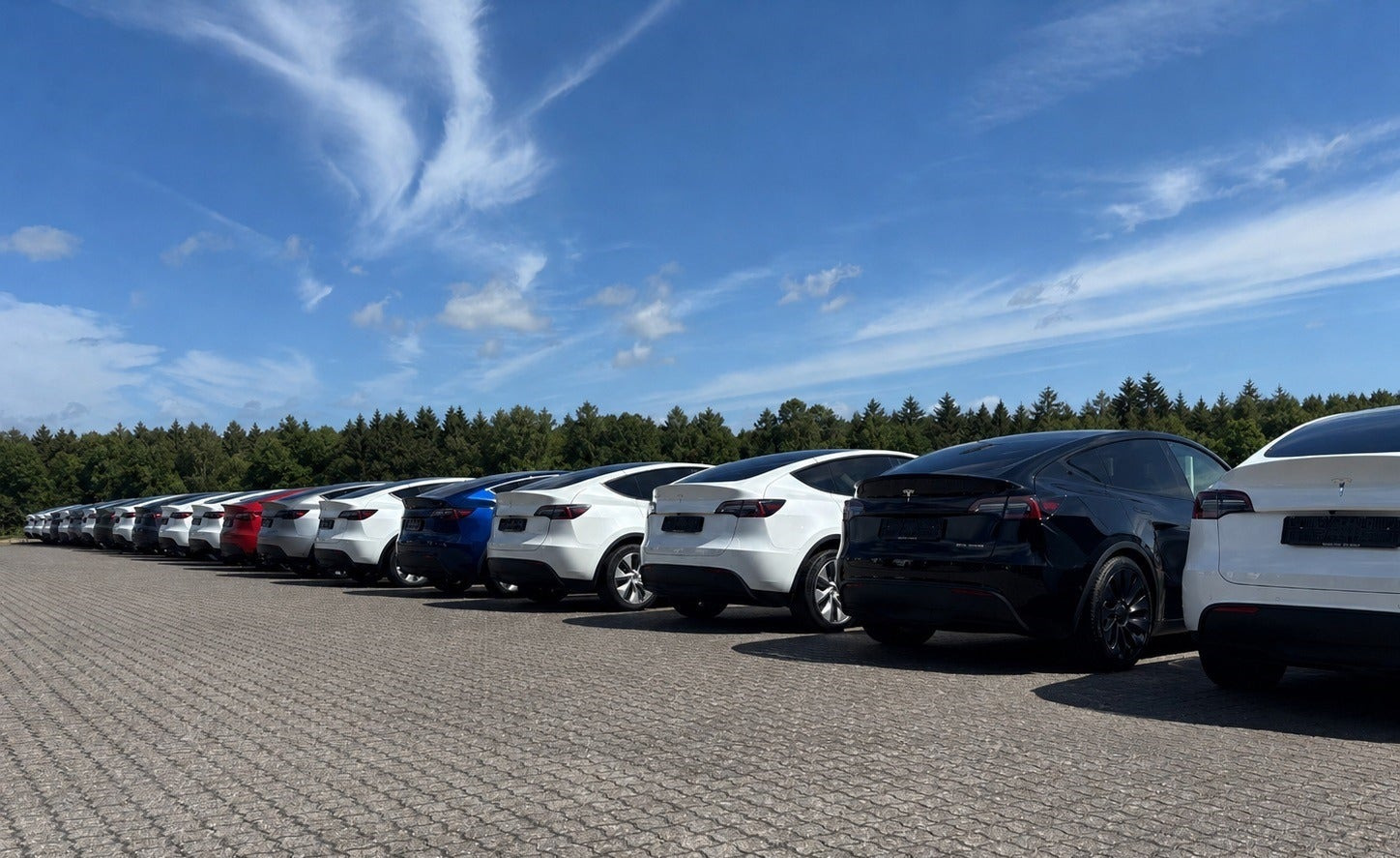Hvid Tesla Model Y fra 2023