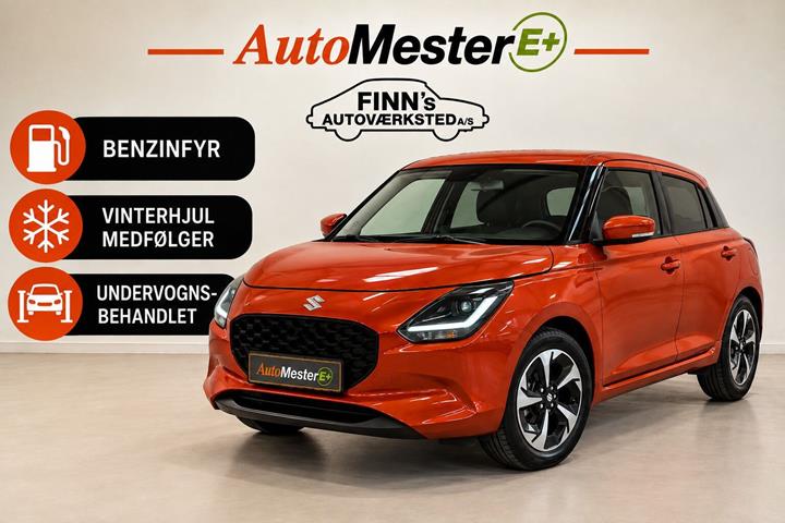 Orange Suzuki Swift fra 2025 set udefra