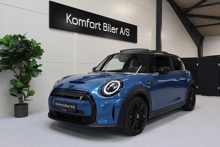 Blå Mini Cooper SE fra 2022