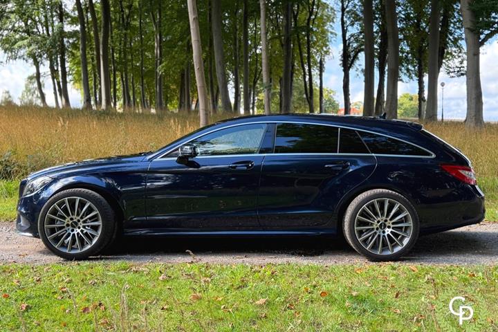 Blå Mercedes CLS250 d fra 2017