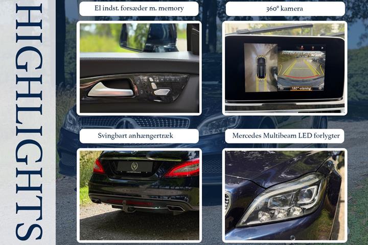 Blå Mercedes CLS250 d fra 2017