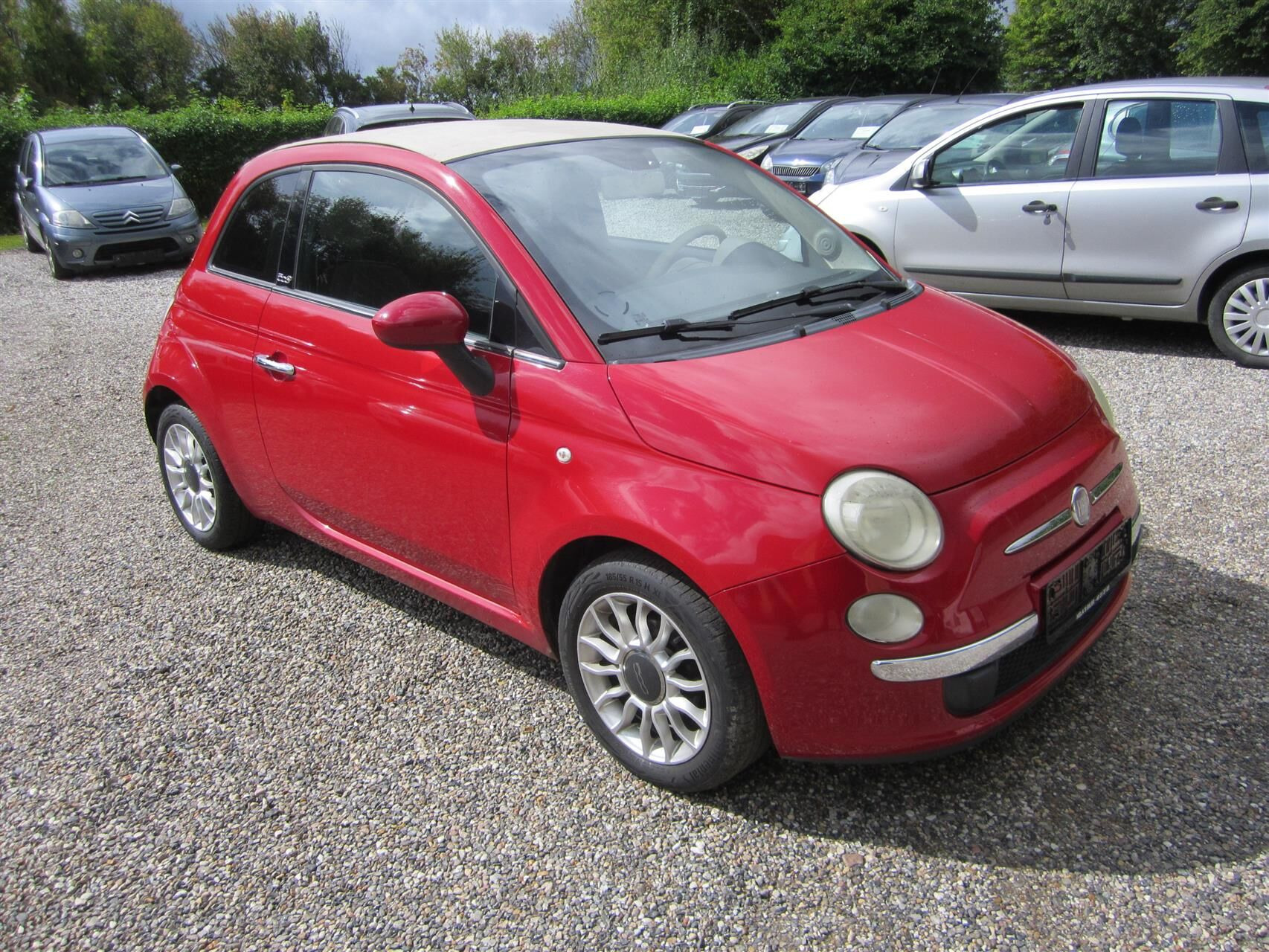 Rød Fiat 500 fra 2010