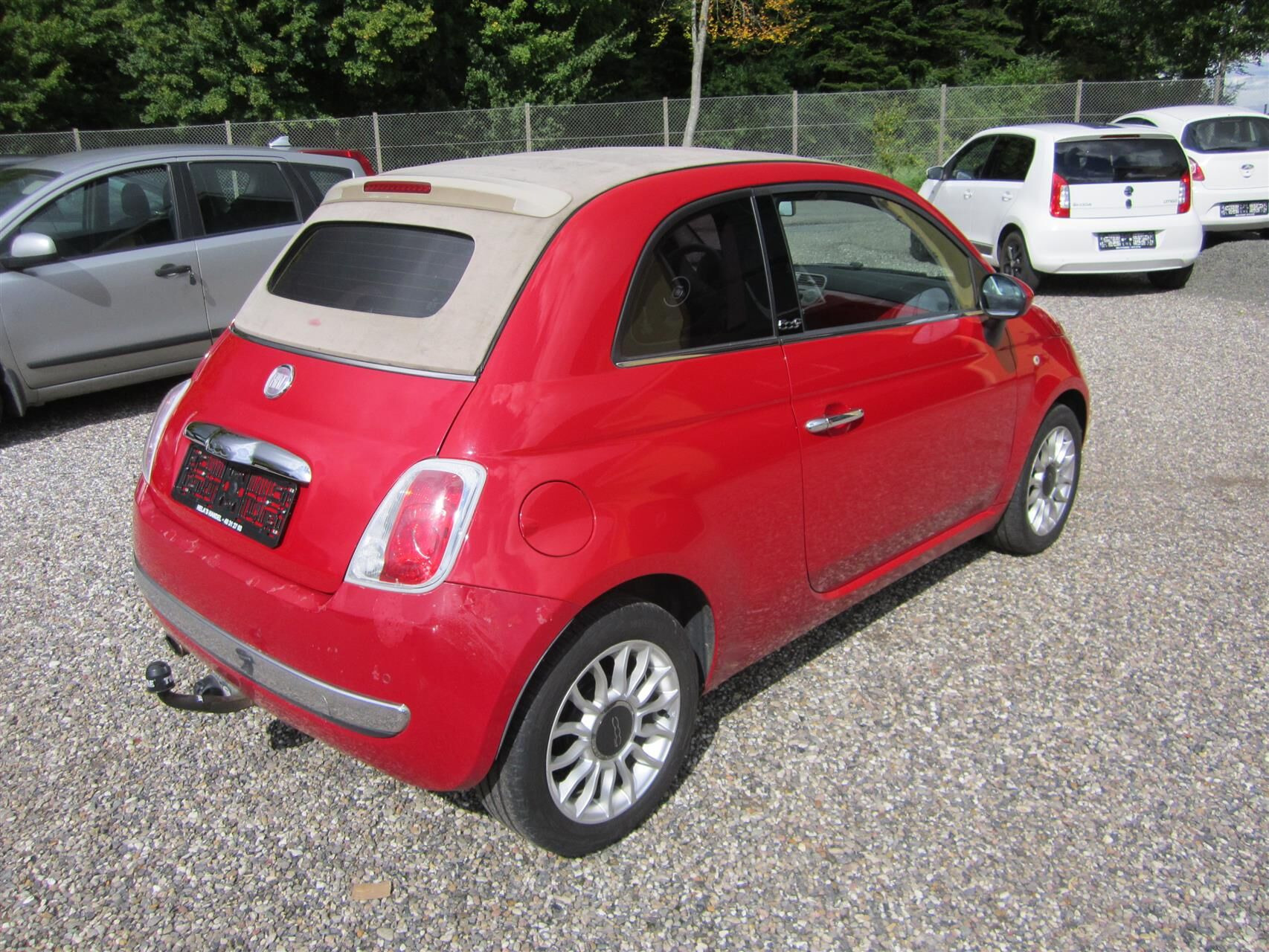 Rød Fiat 500 fra 2010