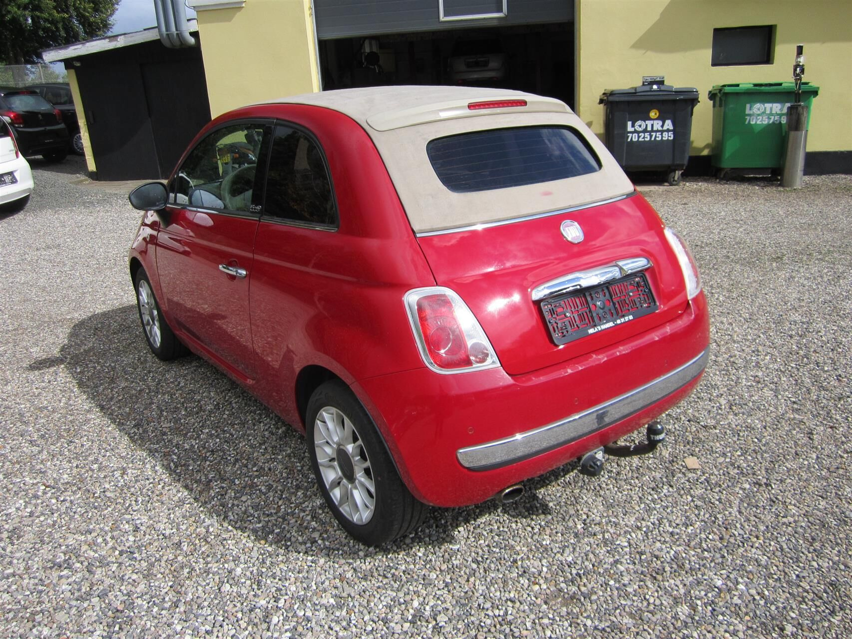 Rød Fiat 500 fra 2010