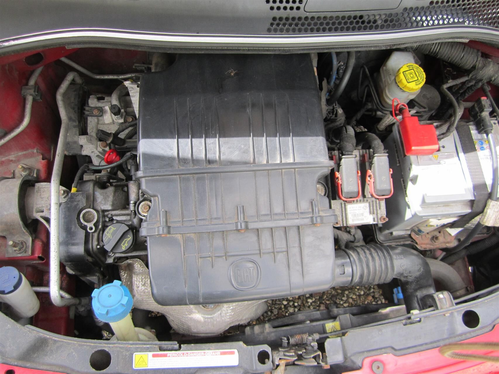Rød Fiat 500 fra 2010