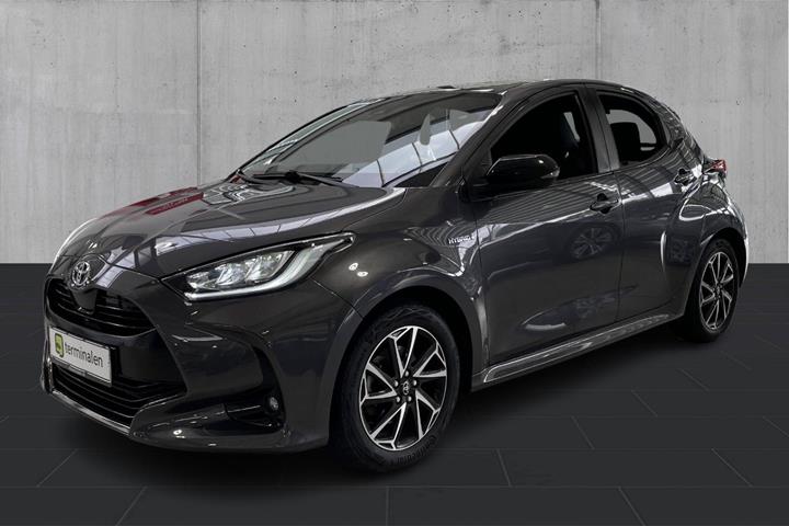Grå Toyota Yaris fra 2020 set udefra