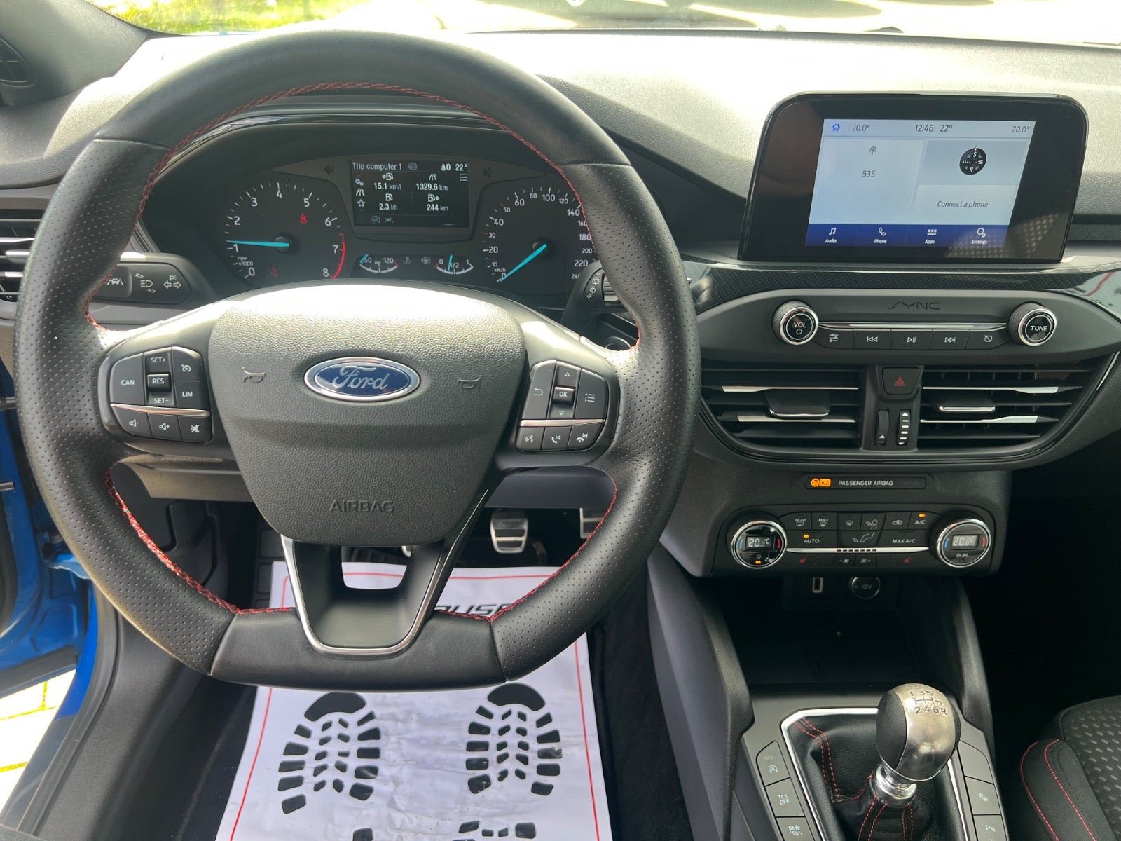 Blå Ford Focus fra 2018