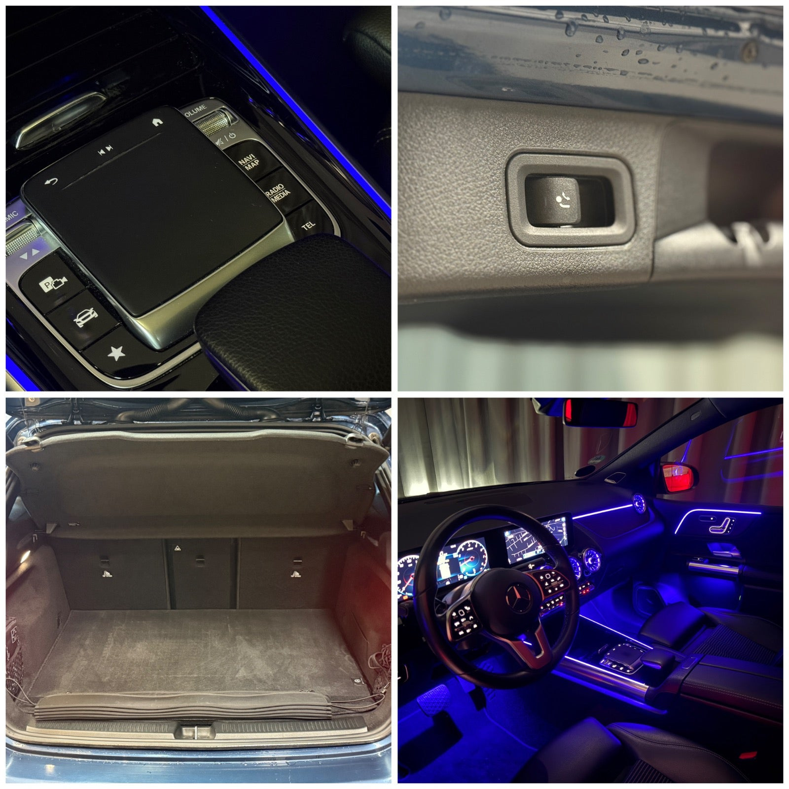 Blå Mercedes B200 fra 2020