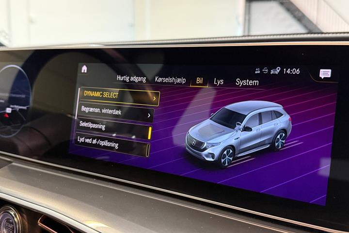 Blå Mercedes EQC400 fra 2020