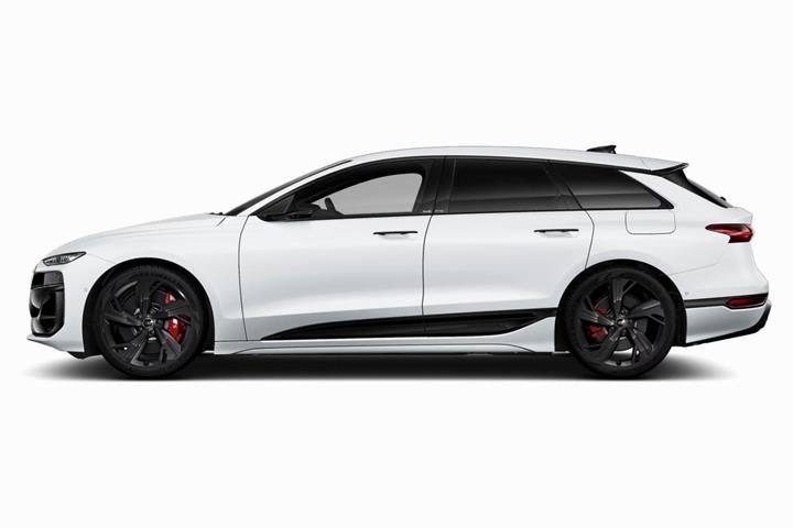 Hvid Audi S6 e-tron fra 2025