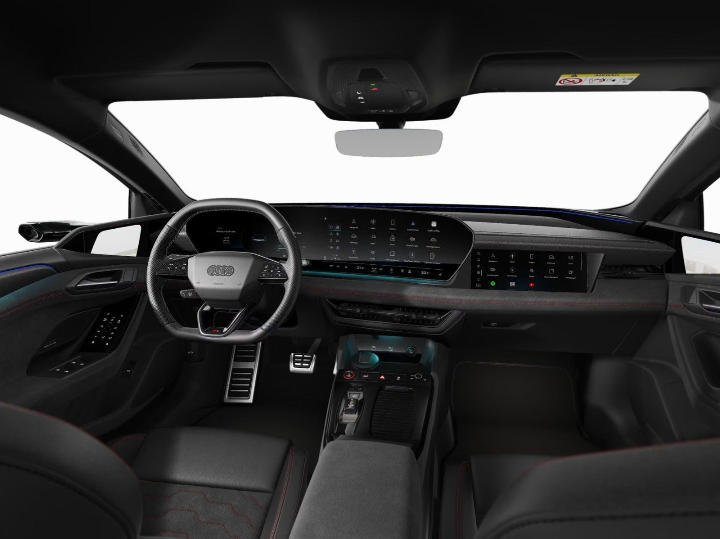 Hvid Audi S6 e-tron fra 2025