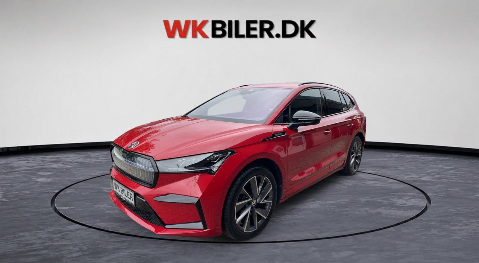 Rød Skoda Enyaq fra 2023