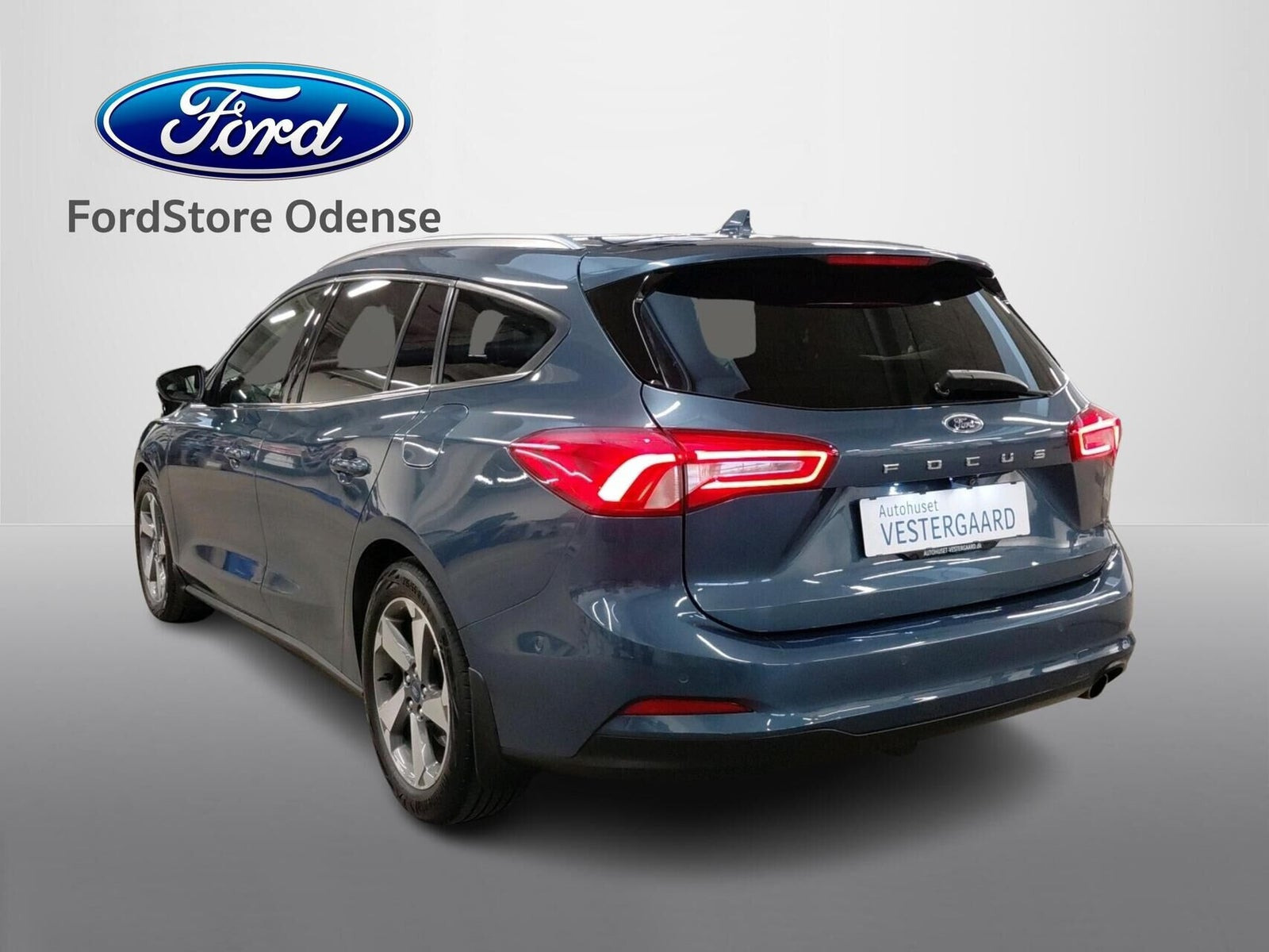 Blå Ford Focus fra 2019