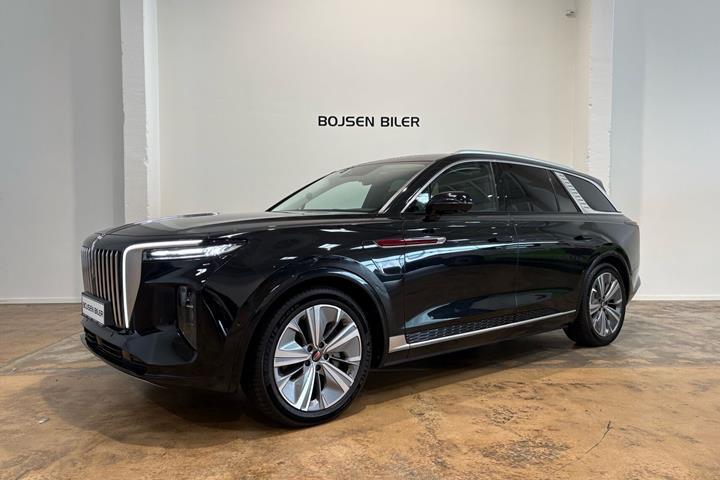 Sort Hongqi E-HS9 fra 2023 set udefra