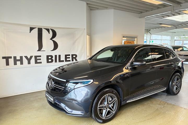 Grå Mercedes EQC400 fra 2020 set udefra