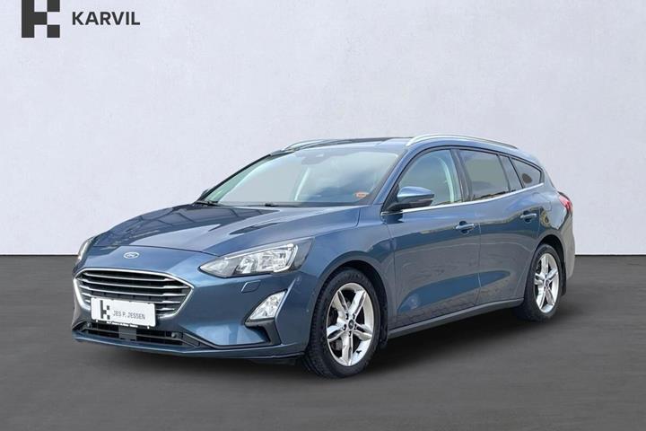 Blå Ford Focus fra 2020 set udefra