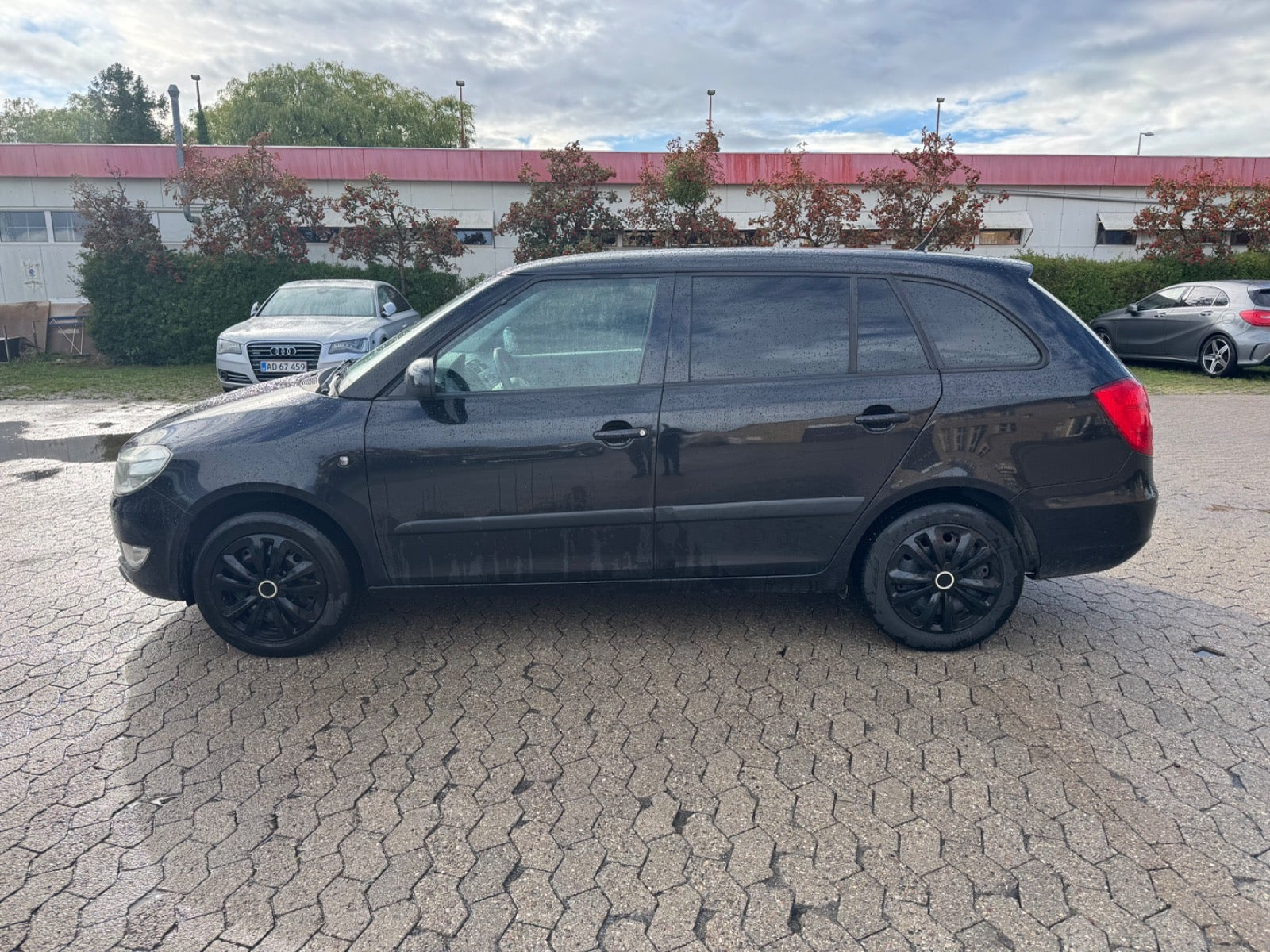 Rød Skoda Fabia fra 2012