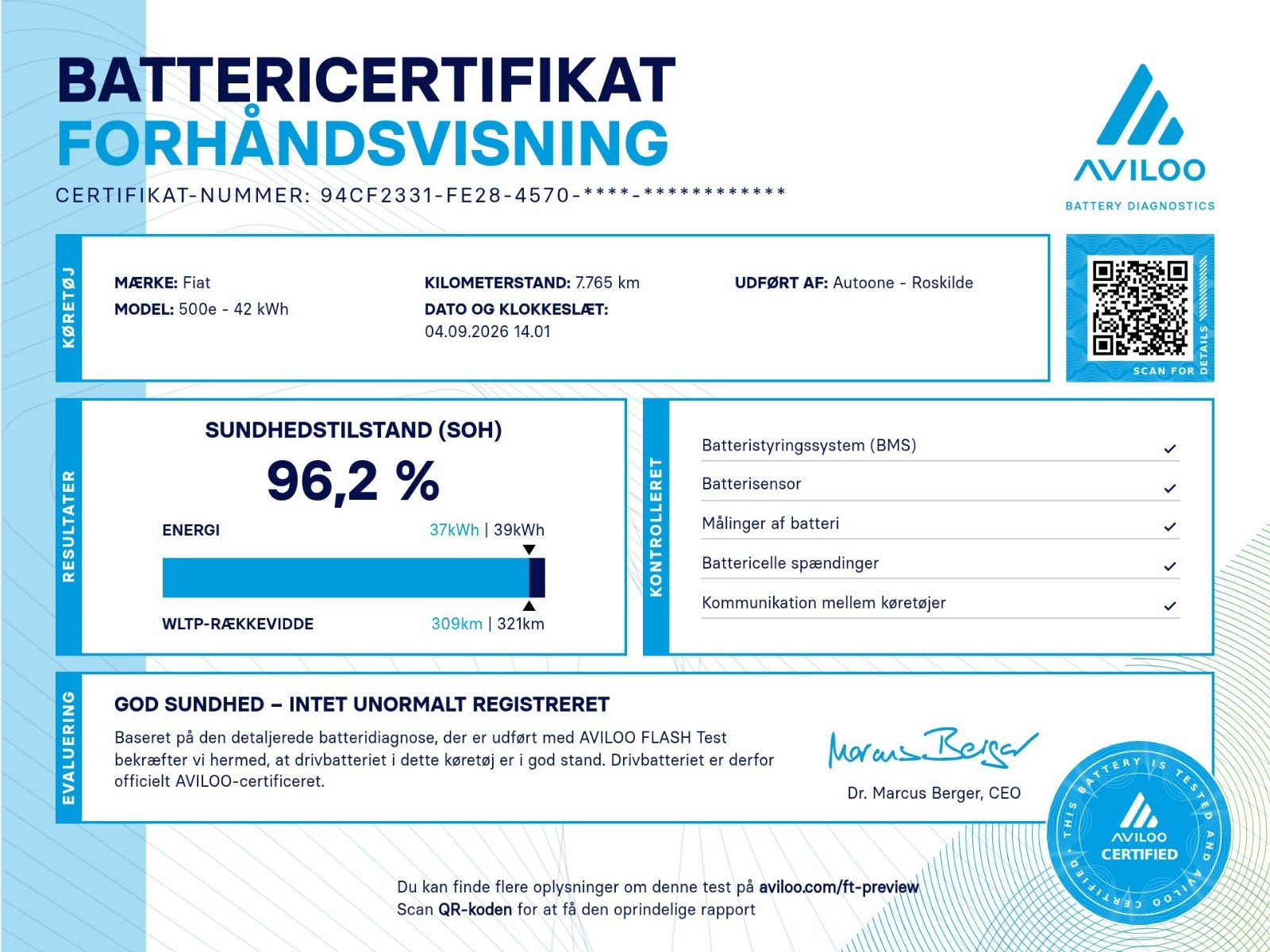 Sort Fiat 500e fra 2023