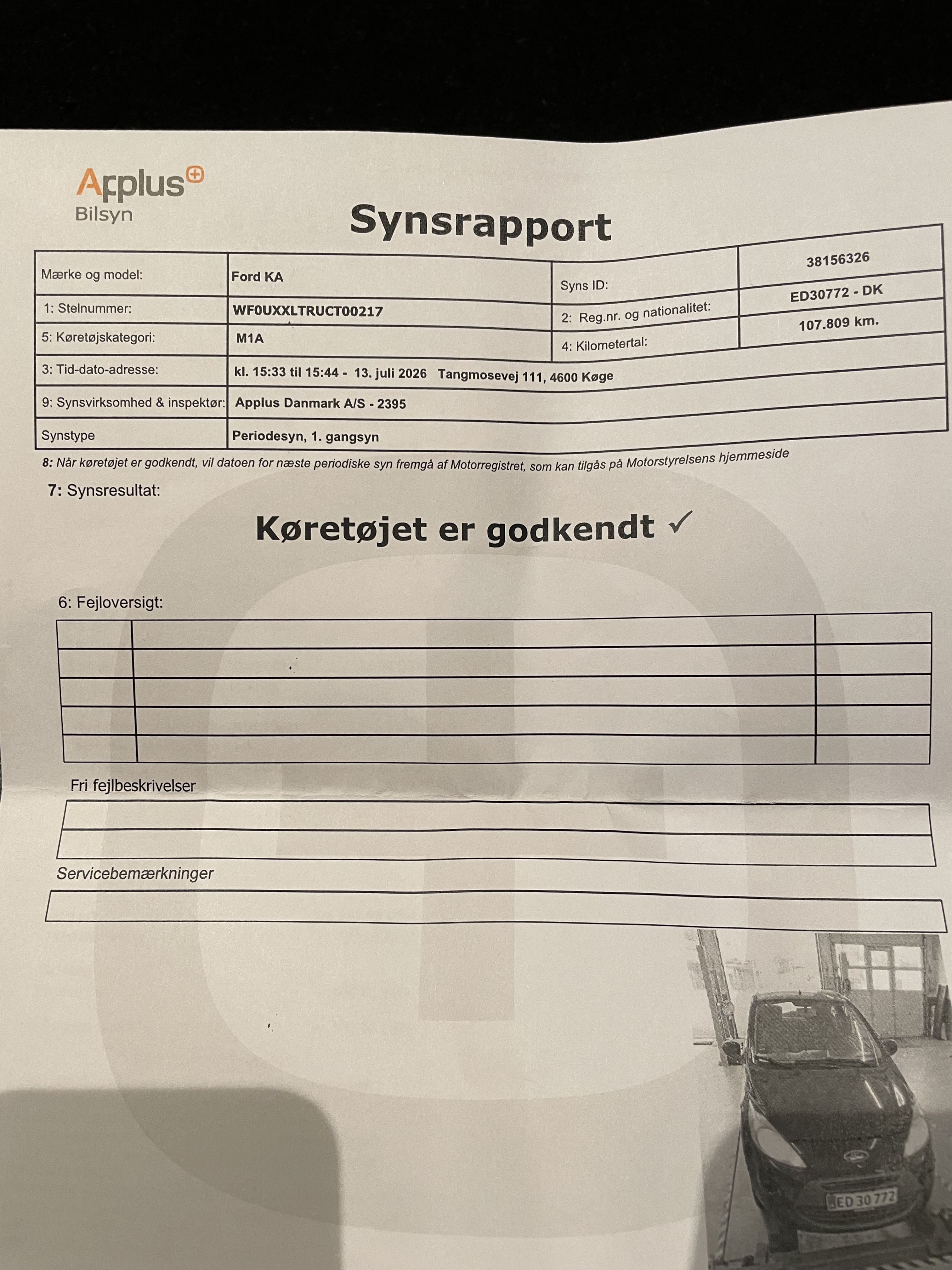 Sort Ford Ka fra 2013