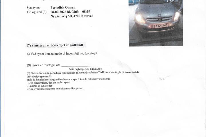 Sølv Peugeot 307 fra 2003