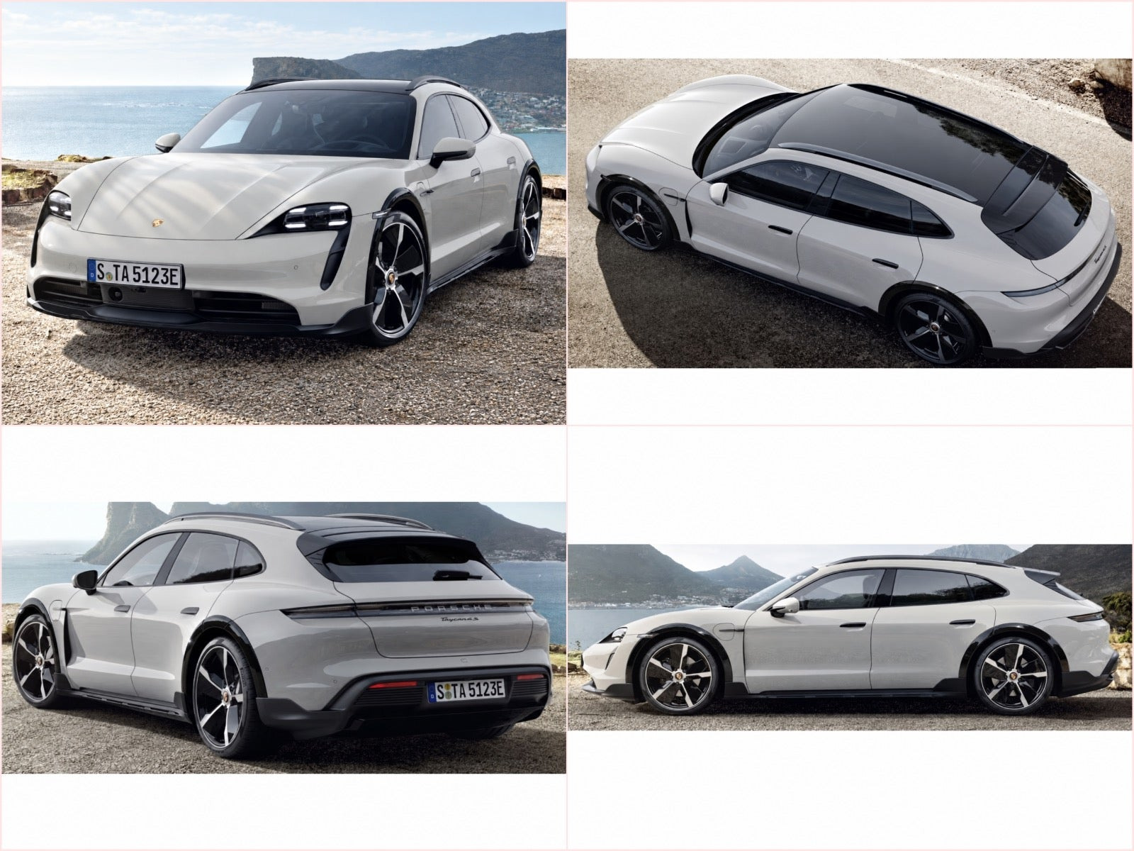 Grå Porsche Taycan 4S fra 2023