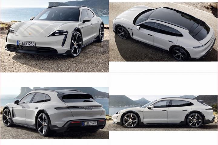 Grå Porsche Taycan 4S fra 2023