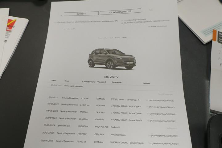 Rød MG ZS EV fra 2020