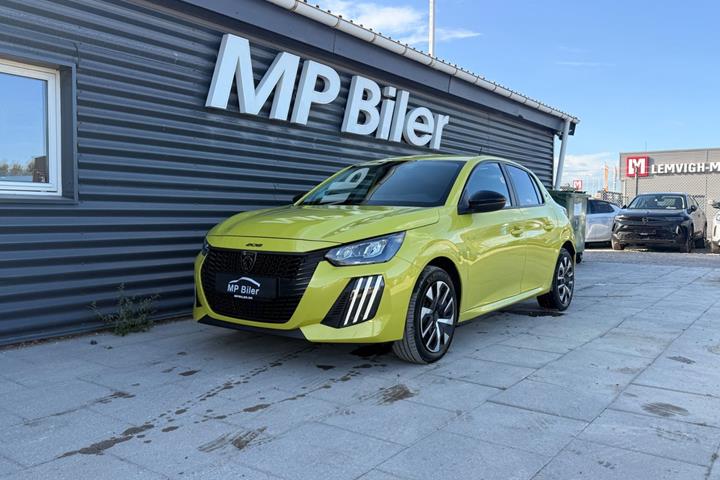 Grøn Peugeot e-208 fra 2024