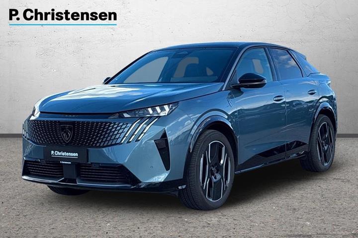 Blå Peugeot e-3008 fra 2024