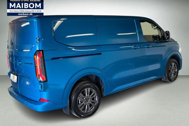 Blå Ford E-Transit Custom 320 L1 fra 2026