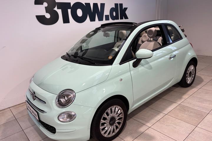 Blå Fiat 500C fra 2020